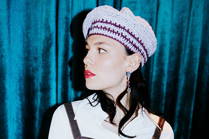 BERET - Purple Crochet