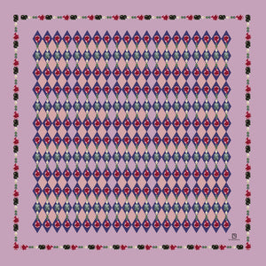 SILK SCARF - Purple diamond print